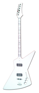 Beyaz Elektro Bağlama Gitar tipli